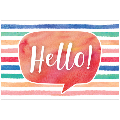 Watercolor Hello Postcards, 30 Per Pack, 6 Packs