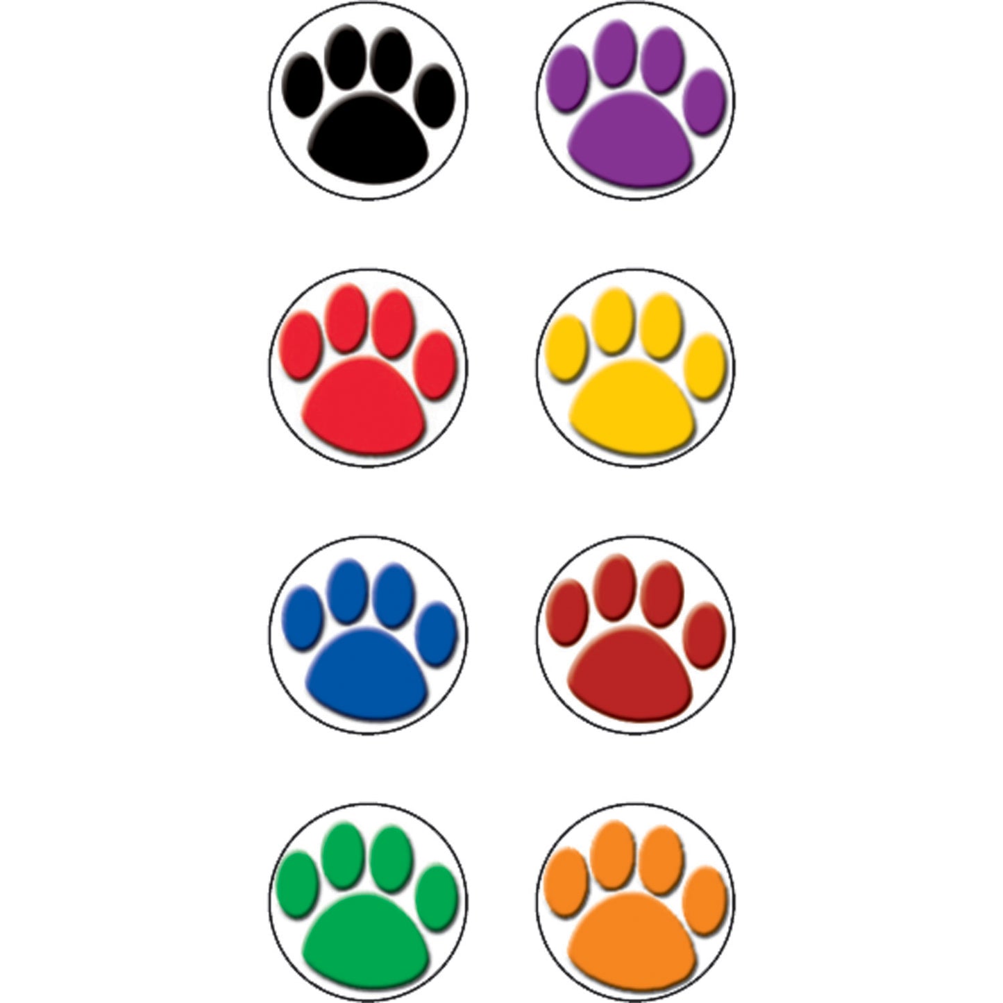 (12 PK) COLORFUL PAW PRINTS MINI STICKERS