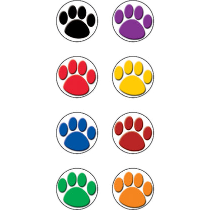 (12 PK) COLORFUL PAW PRINTS MINI STICKERS