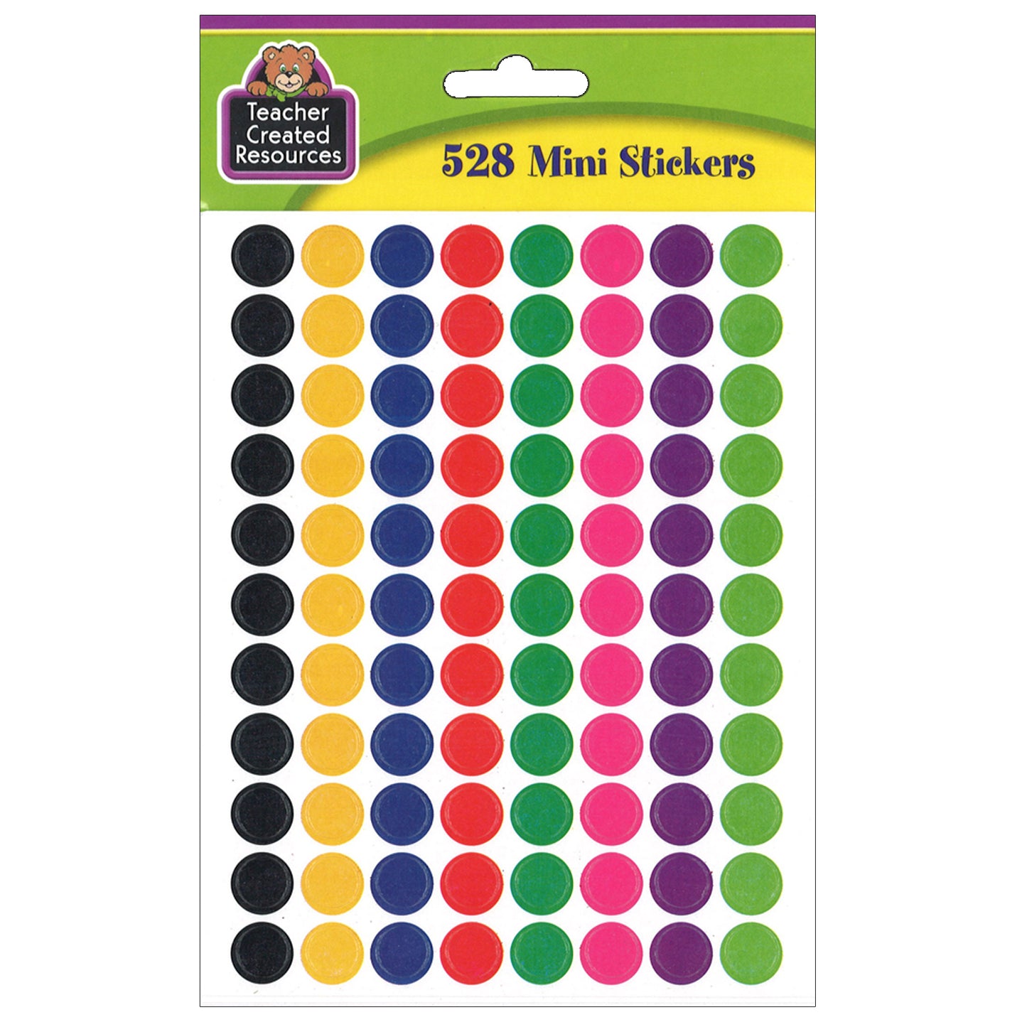 Colorful Circles Mini Stickers, 3/8" Diameter, Pack of 528