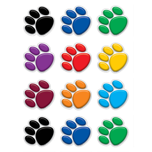 (12 PK) COLORFUL PAW PRINTS MINI ACCENTS