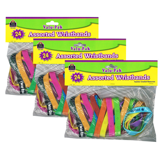 (3 PK) WRISTBANDS VALU PAK 24 PER PK