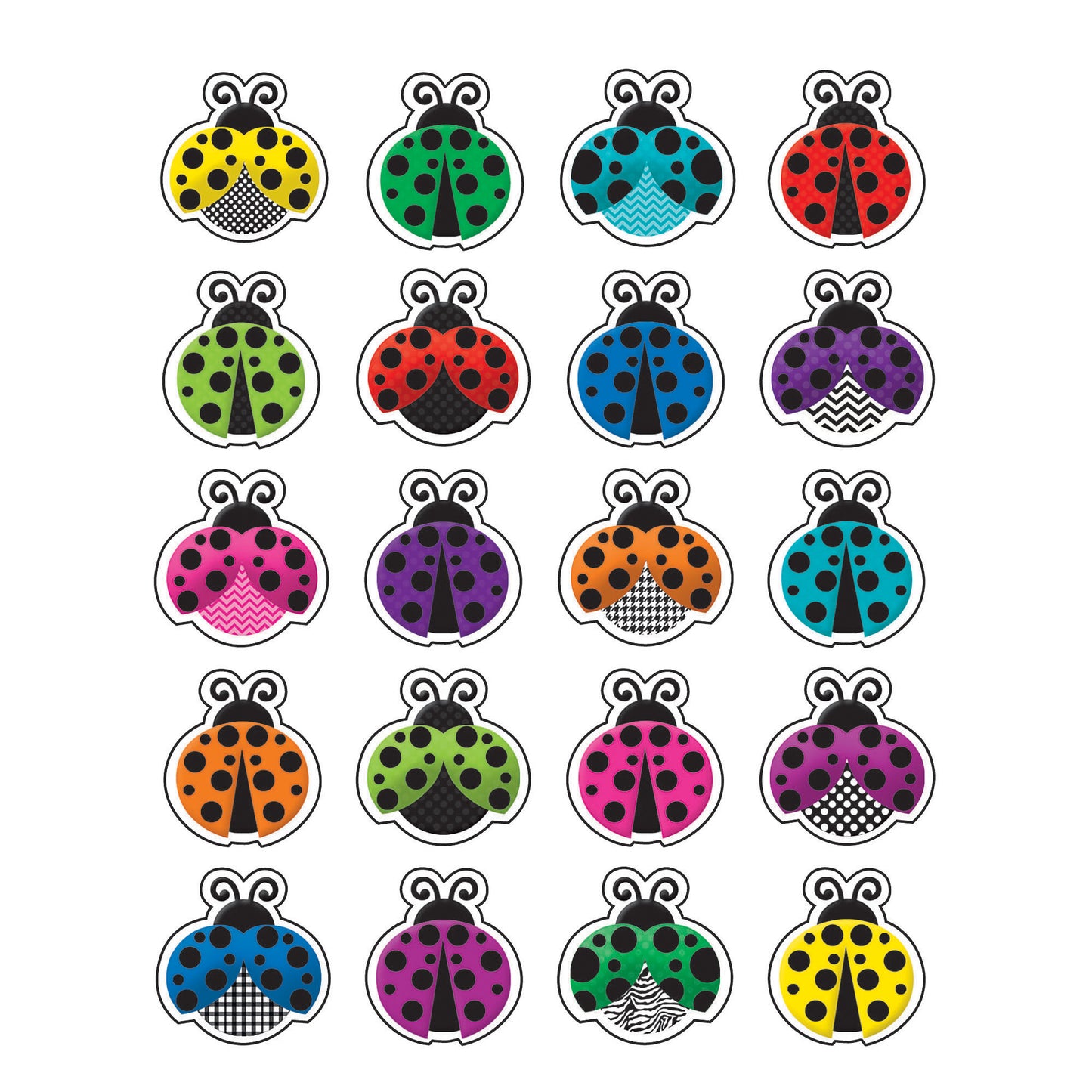 (12 PK) COLORFUL LADYBUGS STICKERS