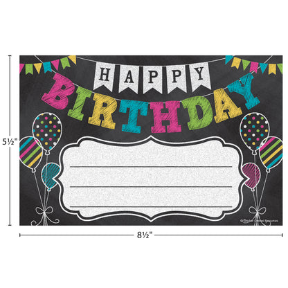 Chalkboard Brights Happy Birthday Awards, 25 Per Pack, 6 Packs