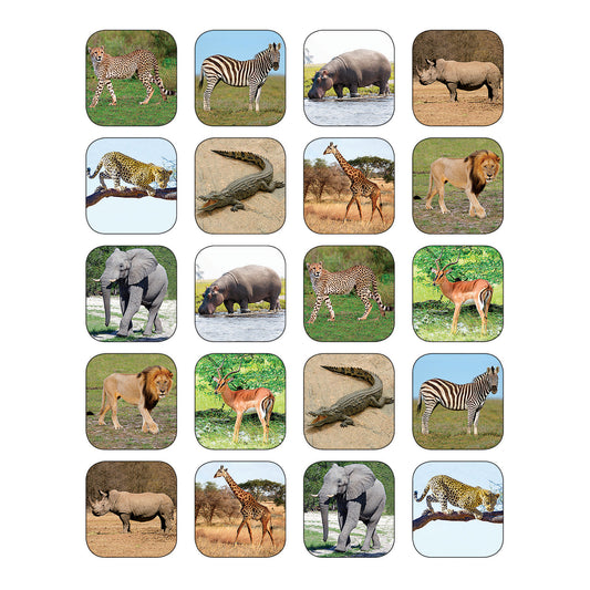 Safari Animals Stickers, Pack of 120