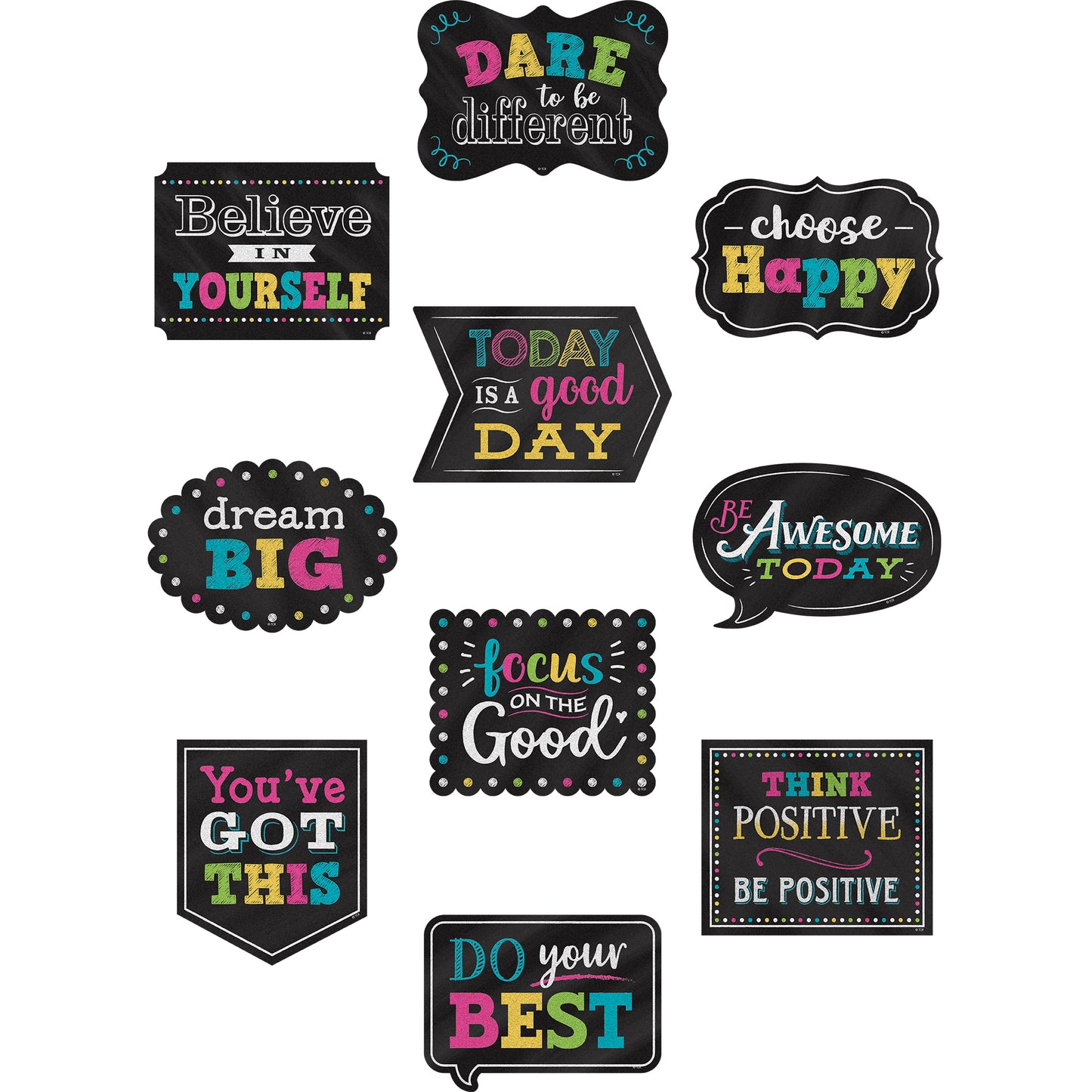 Chalkboard Brights Positive Sayings Accents