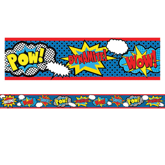 Superhero Straight Border Trim, 35' Per Pack, 6 Packs