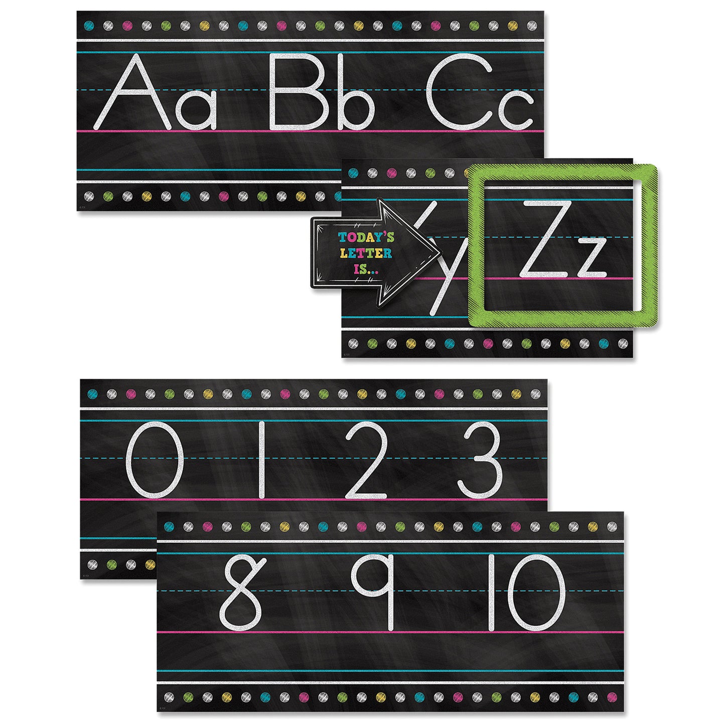 Chalkboard Brights Alphabet Line Bulletin Board Set, 2 Sets