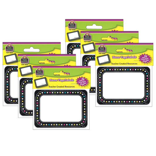 Chalkboard Brights Name Tags/Labels, 36 Per Pack, 6 Packs