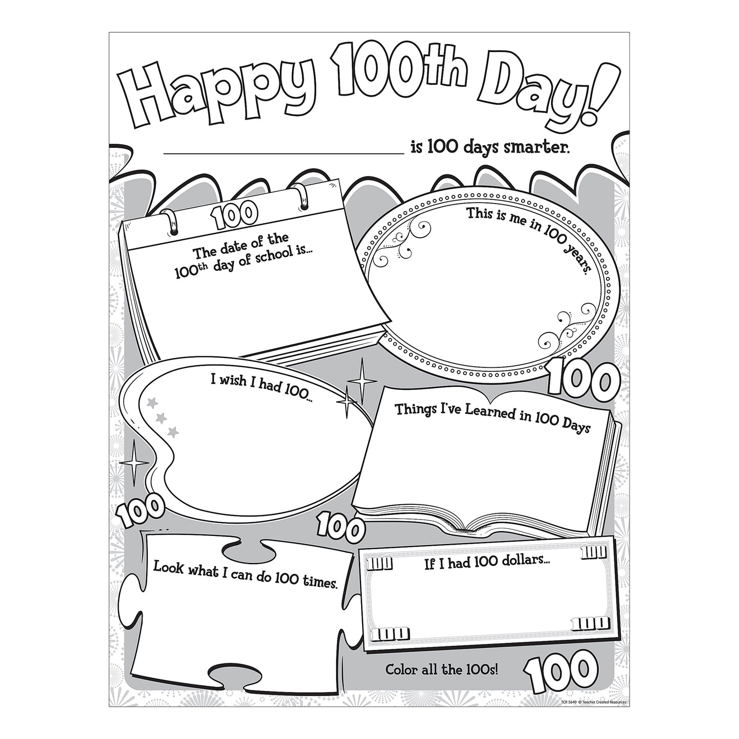 Happy 100th Day Poster Pack, 32 Per Pack, 2 Packs