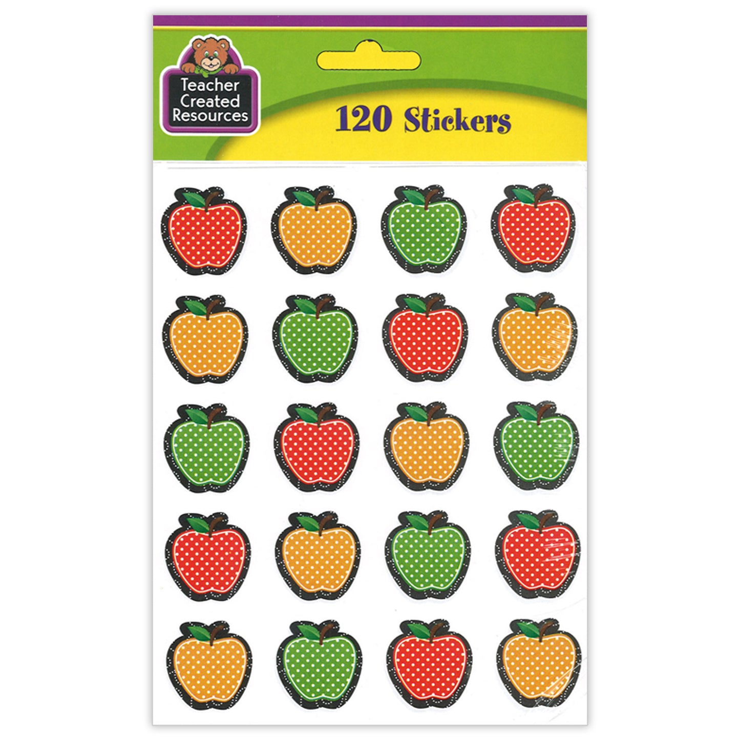Dotty Apples Stickers, 120 Per Pack, 12 Packs