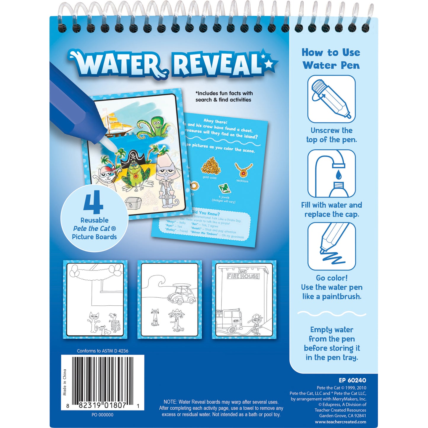 Pete The Cat Water Reveal, 6 Sets