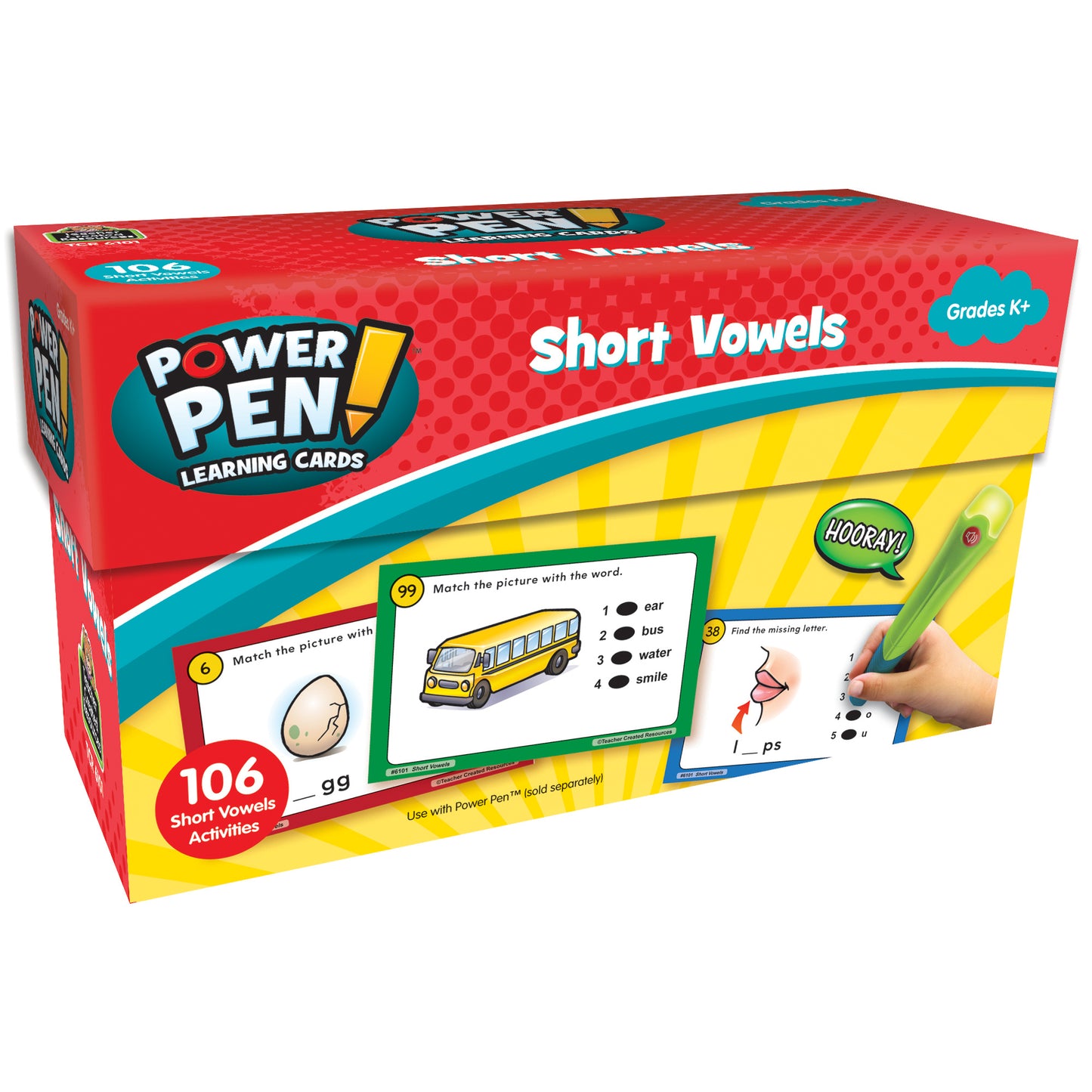 (2 EA) POWER PEN LEARNING CARDS SHORT VOWELS