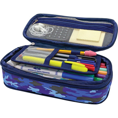 Blue Camo Pencil Case, Pack of 3