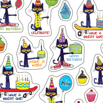 Pete the Cat® Happy Birthday Stickers, 120 Per Pack, 12 Packs