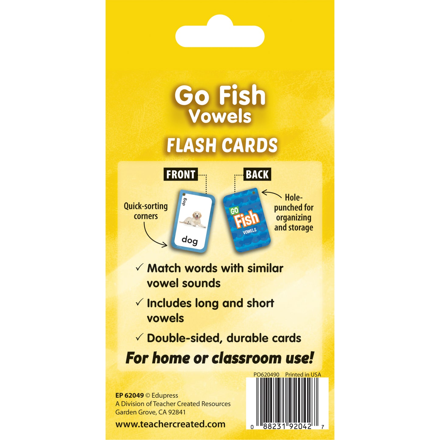 Go Fish Vowels Flash Cards