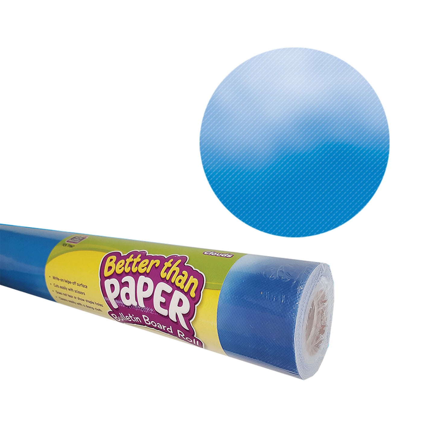 Better Than Paper® Bulletin Board Roll, 4' x 12', Clouds, 4 Rolls