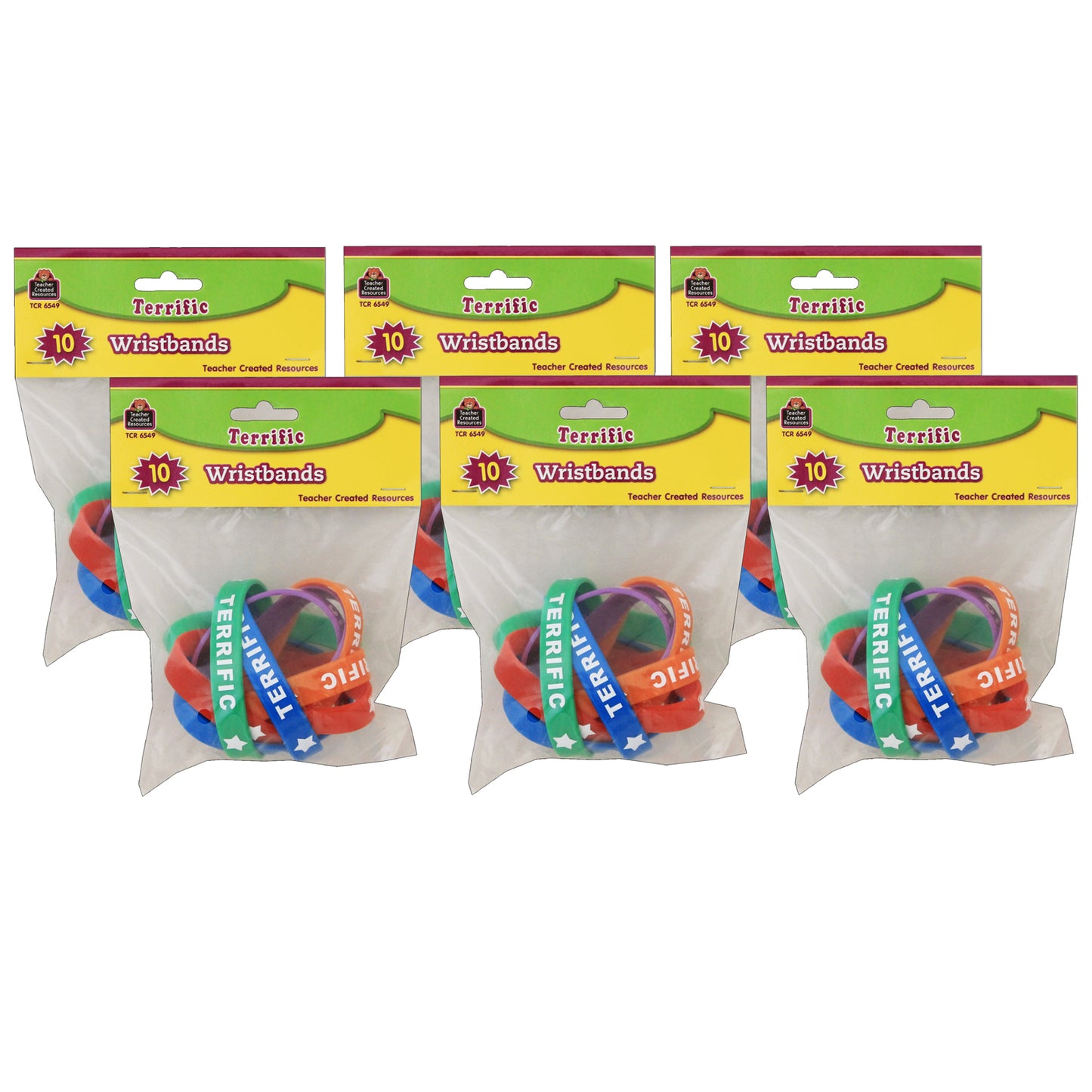 (6 PK) TERRIFIC WRISTBANDS 10 PER PK