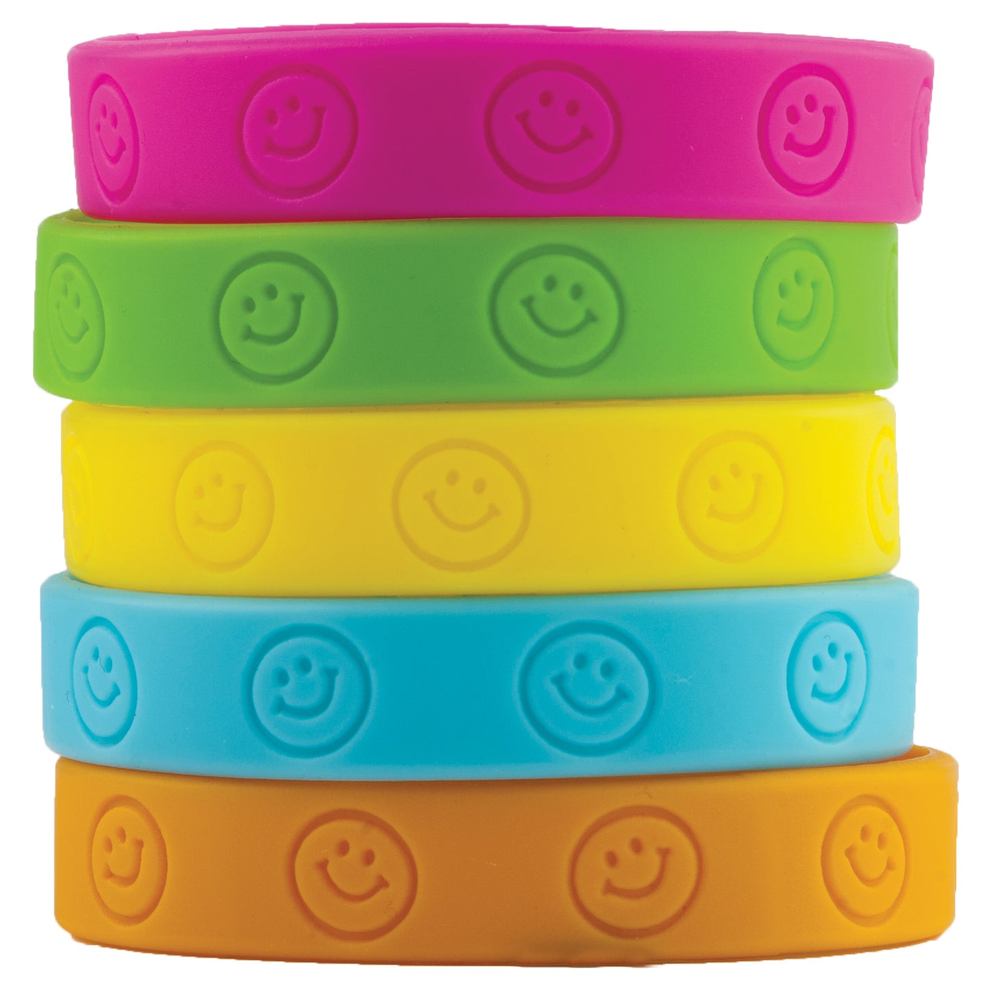 (6 PK) HAPPY FACES WRISTBANDS 10 PER PK