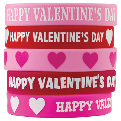 Happy Valentine's Day Wristbands 10 Per Pack, 6 Packs