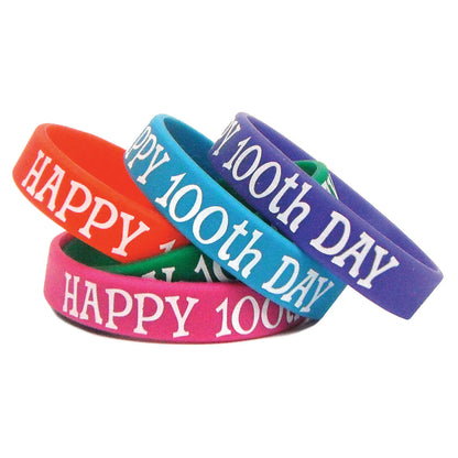 (6 PK) HAPPY 100TH DAY WRISTBANDS 10 PER PK