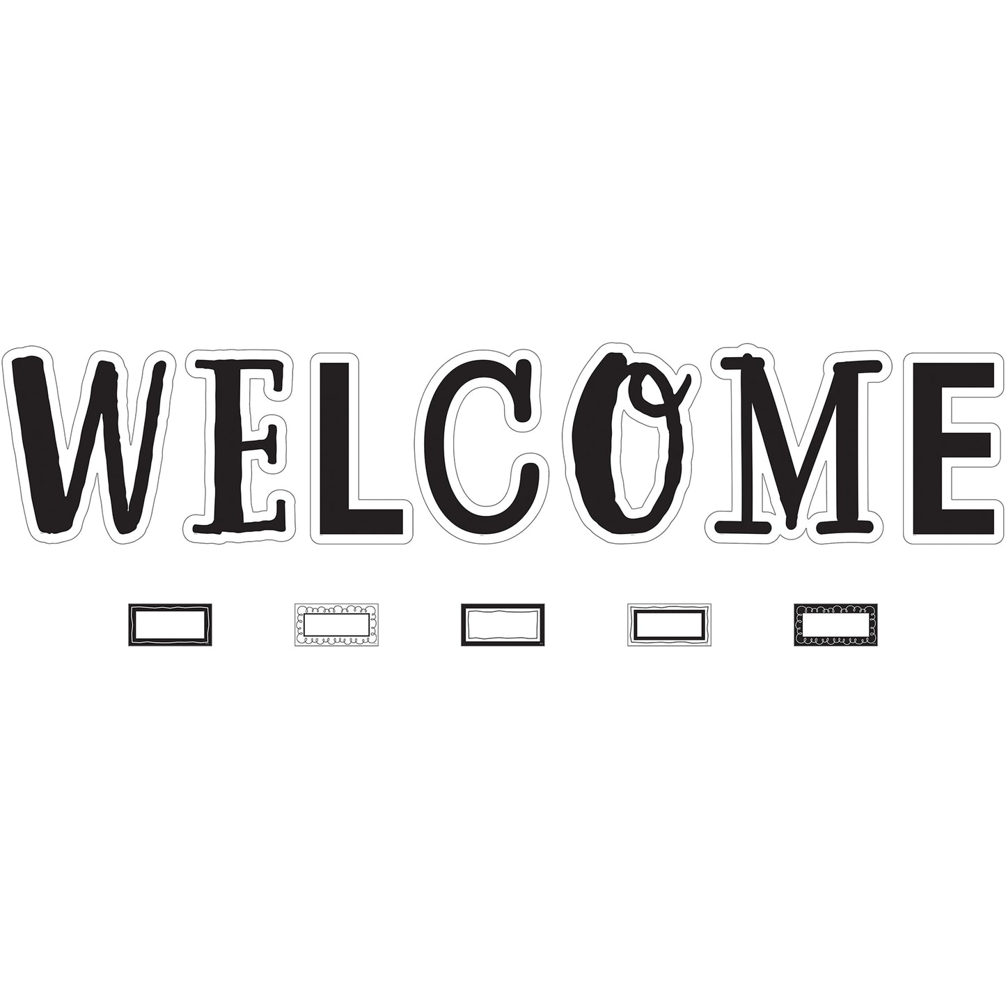 Black White Welcome Bulletin Board