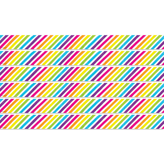 Brights 4Ever Stripes Straight Border Trim, 35 Feet Per Pack, 6 Packs