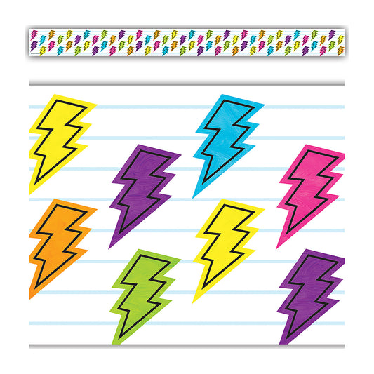 Brights 4Ever Lightning Bolts Straight Border Trim, 35 Feet