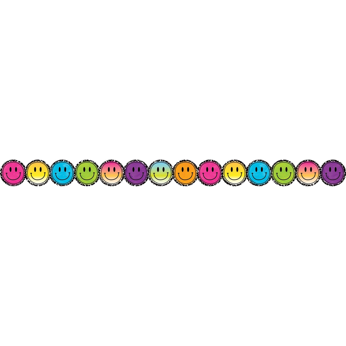 Brights 4Ever Smiley Faces Die-Cut Border Trim, 35 Feet