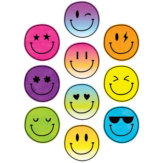 Brights 4Ever Smiley Faces Accents, 30 Per Pack, 3 Packs