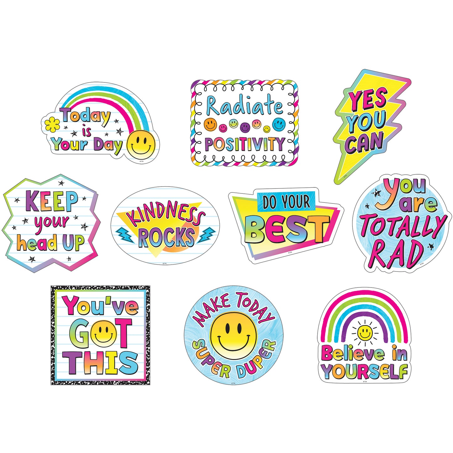 Brights 4Ever Positive Saying Accents, Pack of 30