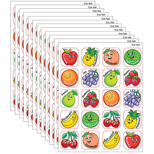 Fruit of the Spirit Stickers, 120 Per Pack, 12 Packs