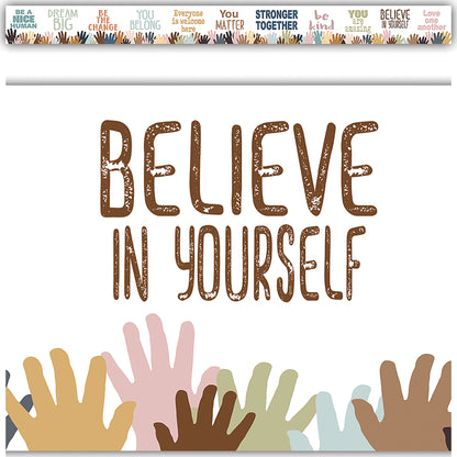 Everyone is Welcome Helping Hands Straight Border Trim, 35 Feet