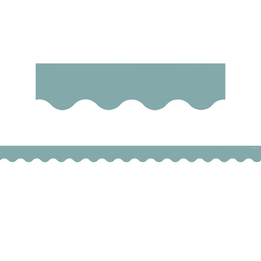 Calming Blue Scalloped Border Trim, 35 Feet
