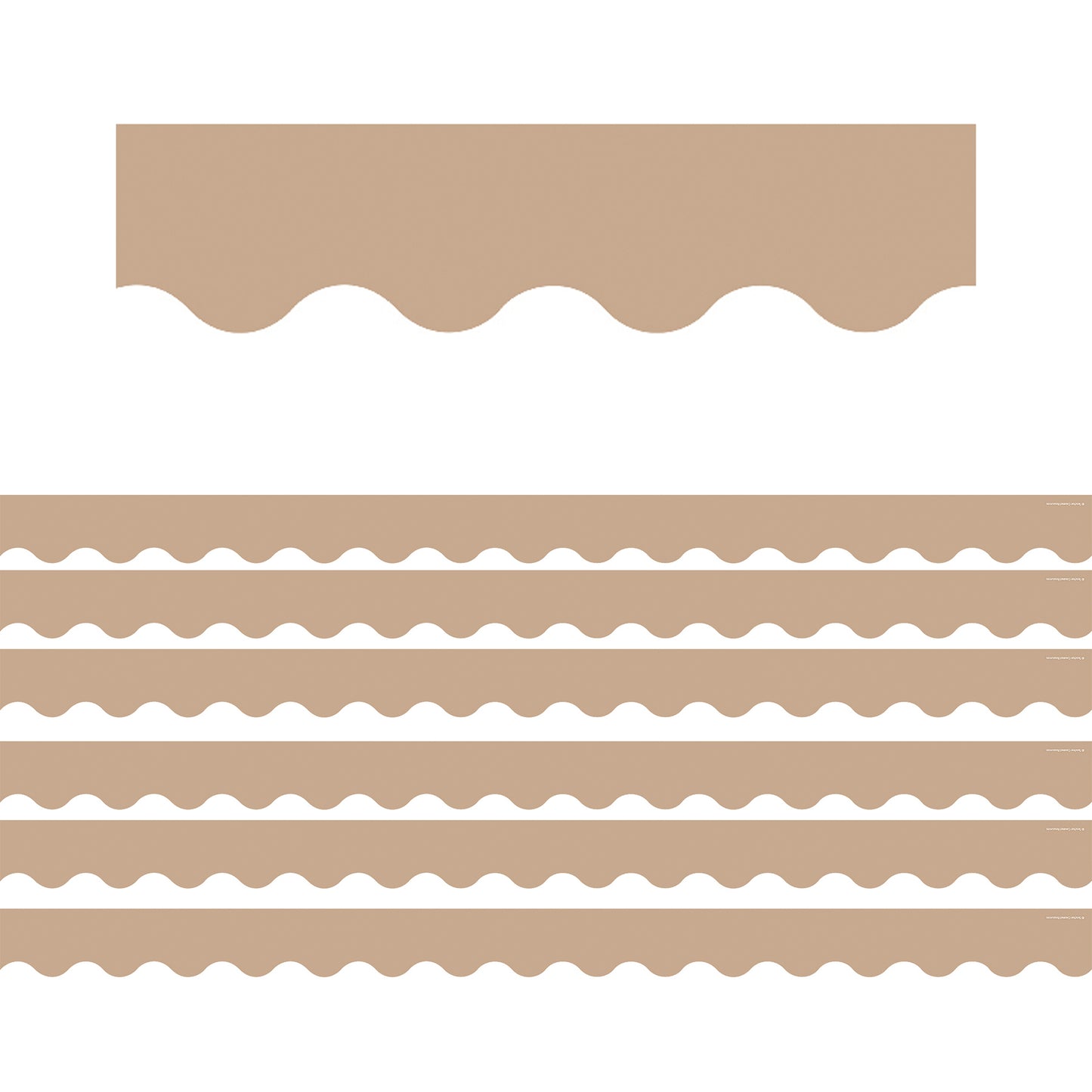 Light Brown Scalloped Border Trim, 35 Feet Per Pack, 6 Packs