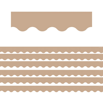 Light Brown Scalloped Border Trim, 35 Feet Per Pack, 6 Packs