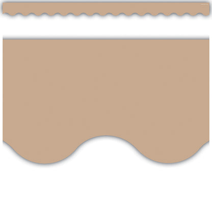 Light Brown Scalloped Border Trim, 35 Feet Per Pack, 6 Packs