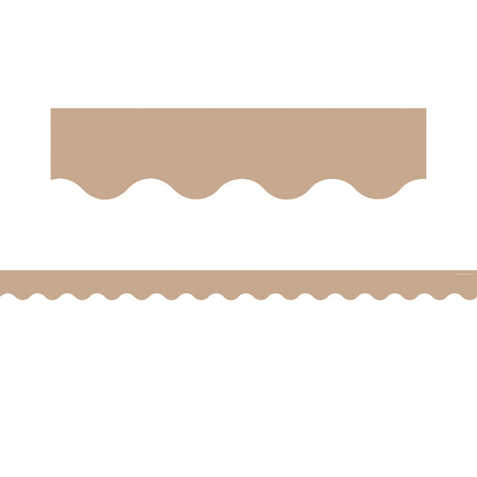 Light Brown Scalloped Border Trim, 35 Feet
