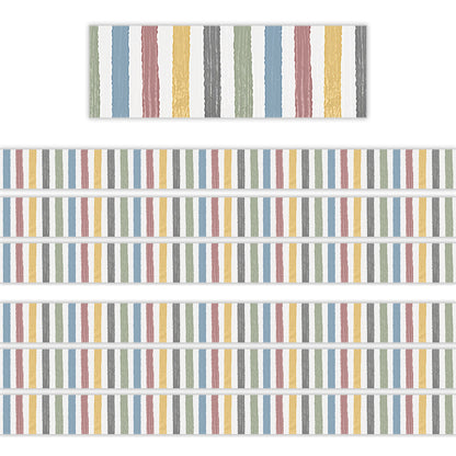 Classroom Cottage Stripes Straight Border Trim, 35 Feet Per Pack, 6 Packs