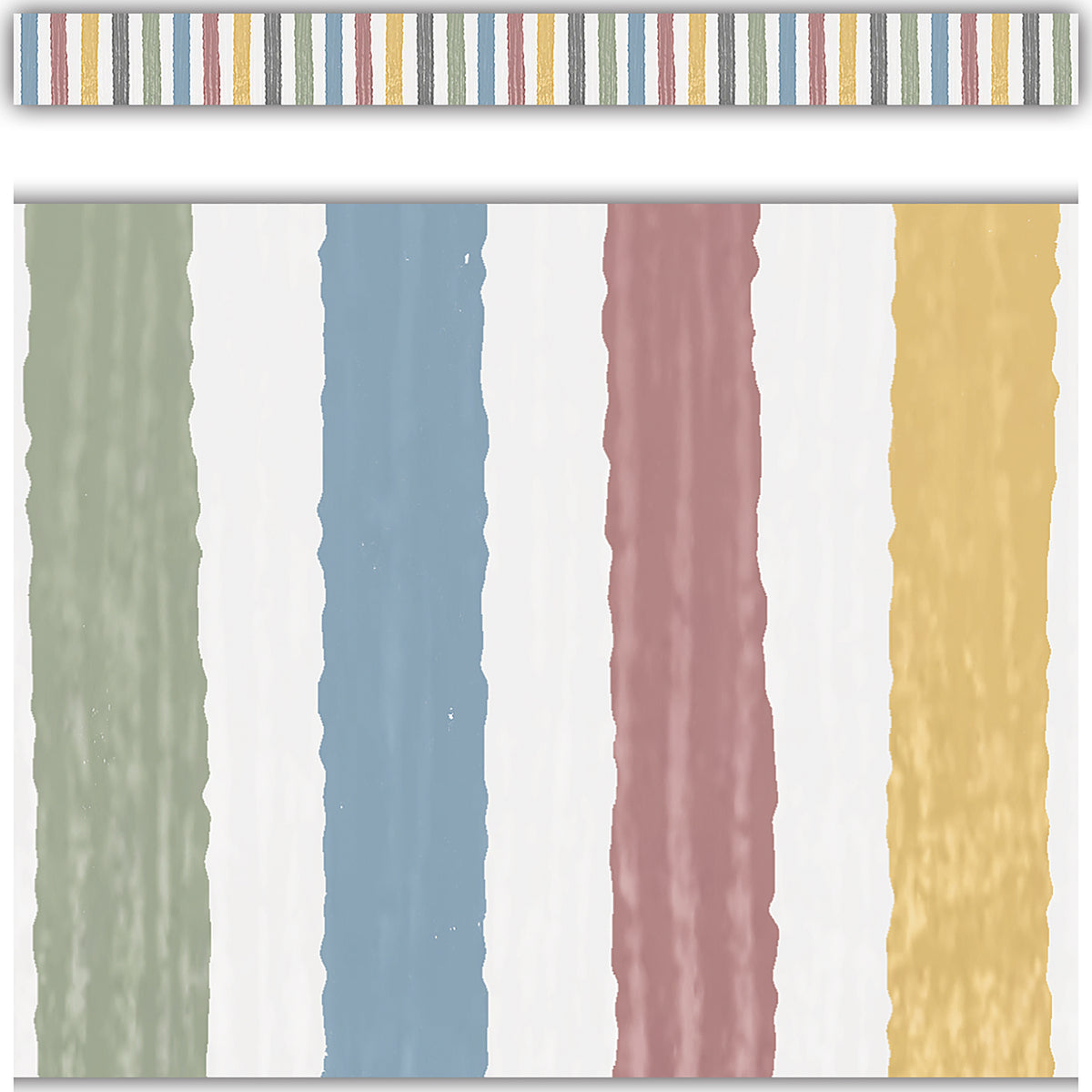 Classroom Cottage Stripes Straight Border Trim, 35 Feet Per Pack, 6 Packs