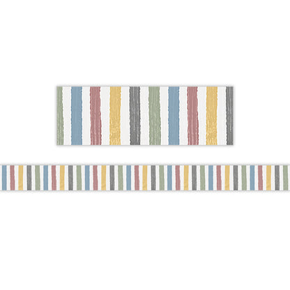Classroom Cottage Stripes Straight Border Trim, 35 Feet Per Pack, 6 Packs