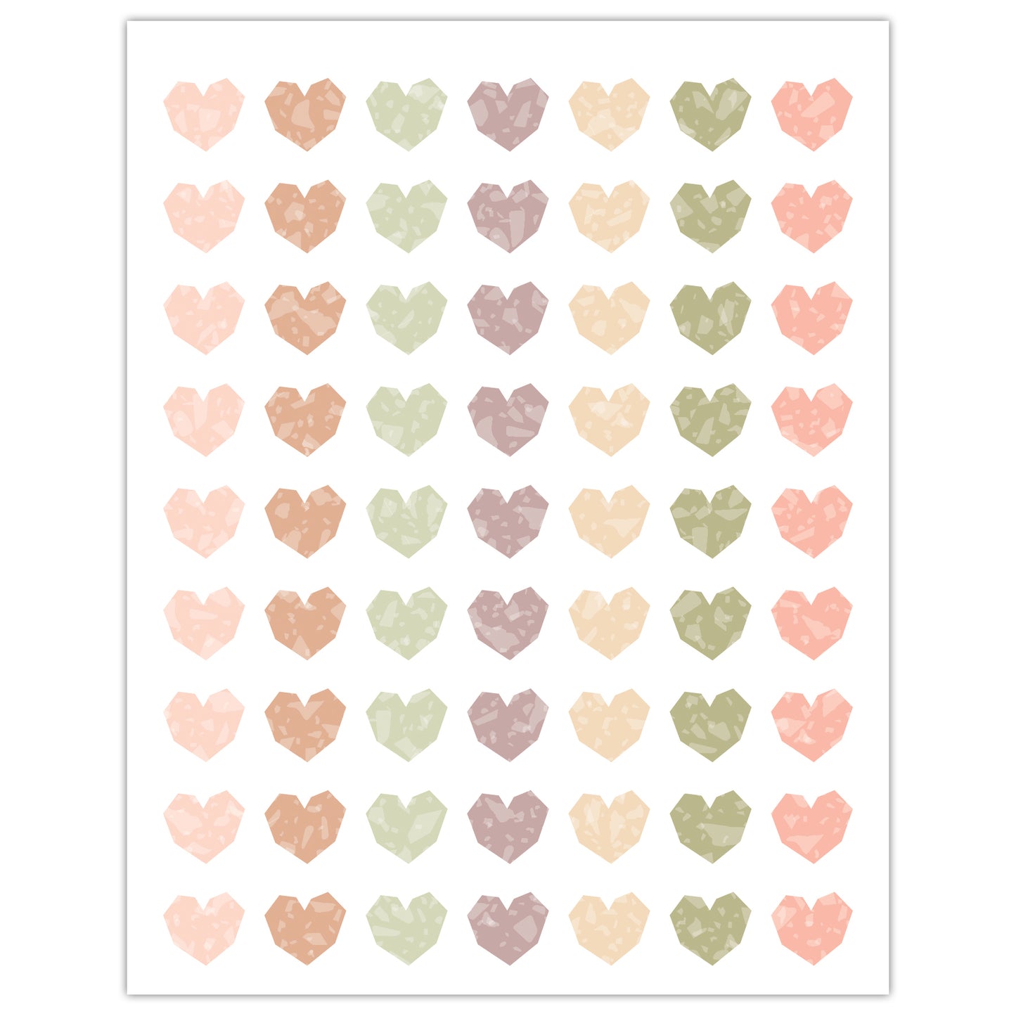 Terrazzo Tones Hearts Mini Stickers, 378 Per Pack, 12 Packs