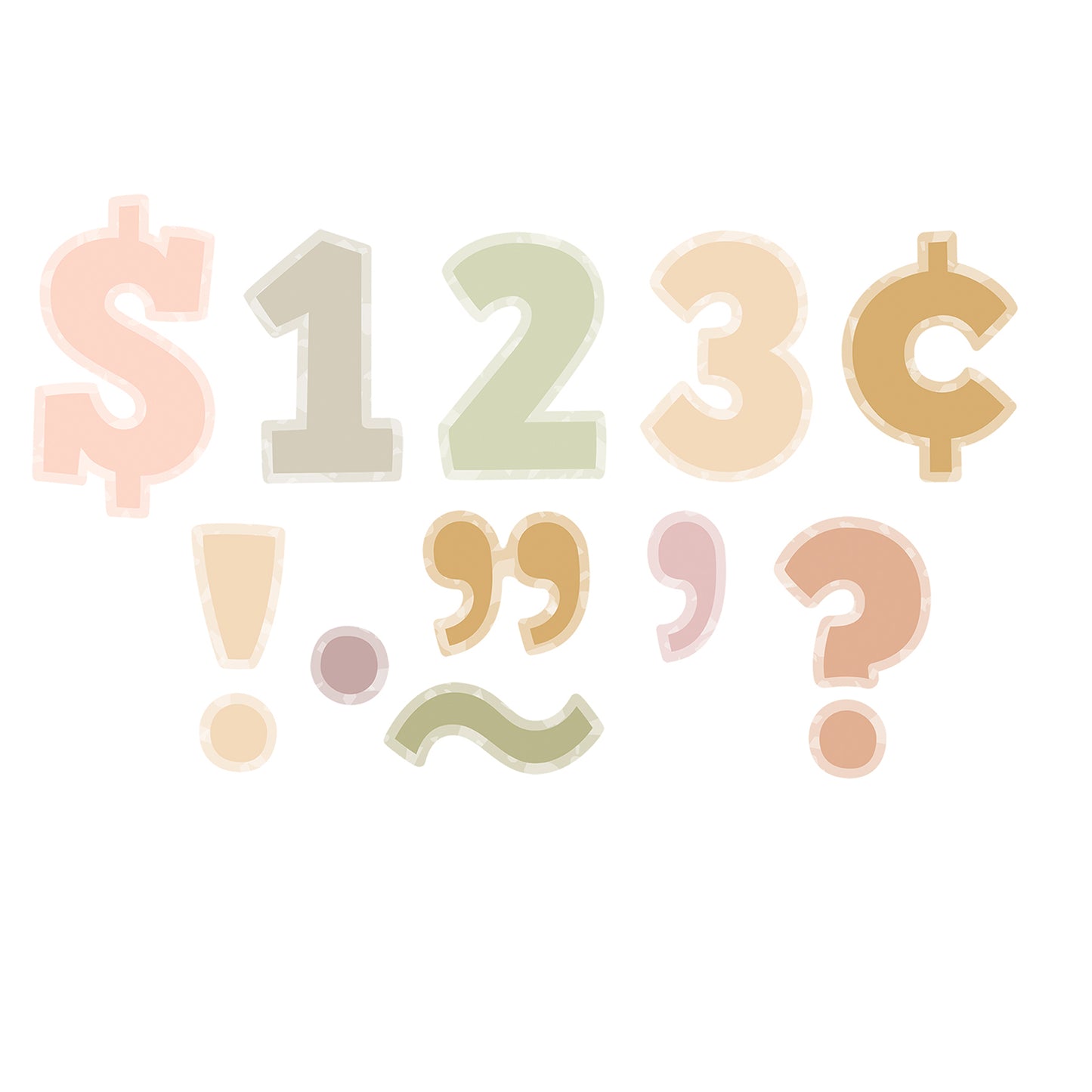 Terrazzo Tone 4in Bold Block Letter Combo Pack