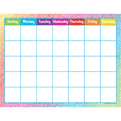 Colorful Scribble Calendar Chart, Pack of 6