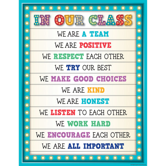 Marquee In Our Class Chart, Pack of 6