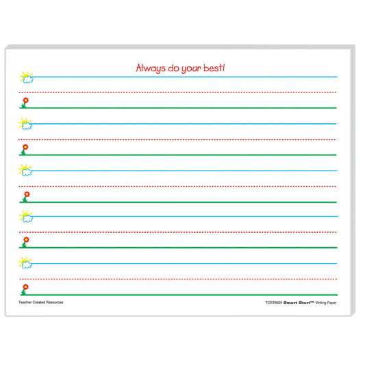 Smart Start K-1 Writing Paper: 100 Sheets