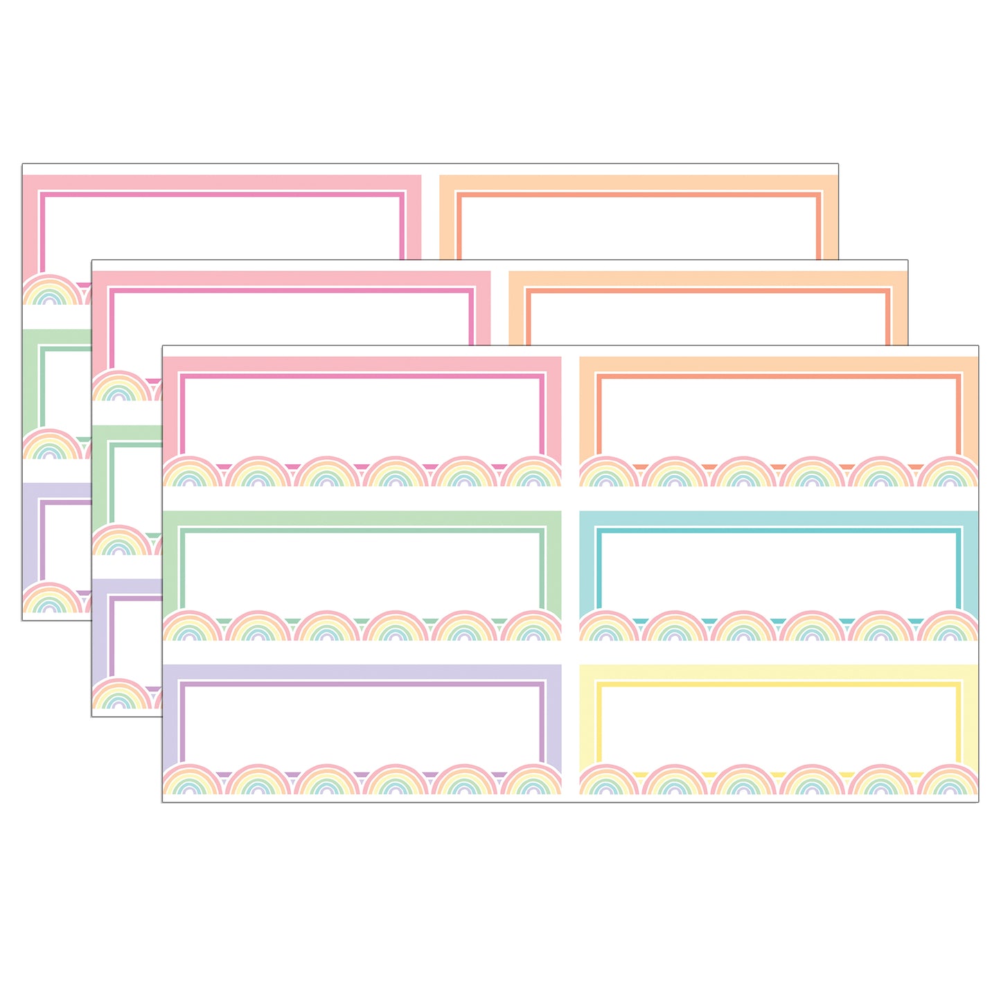 Pastel Pop Rainbow Labels Magnetic Accents, 20 Per Pack, 3 Packs