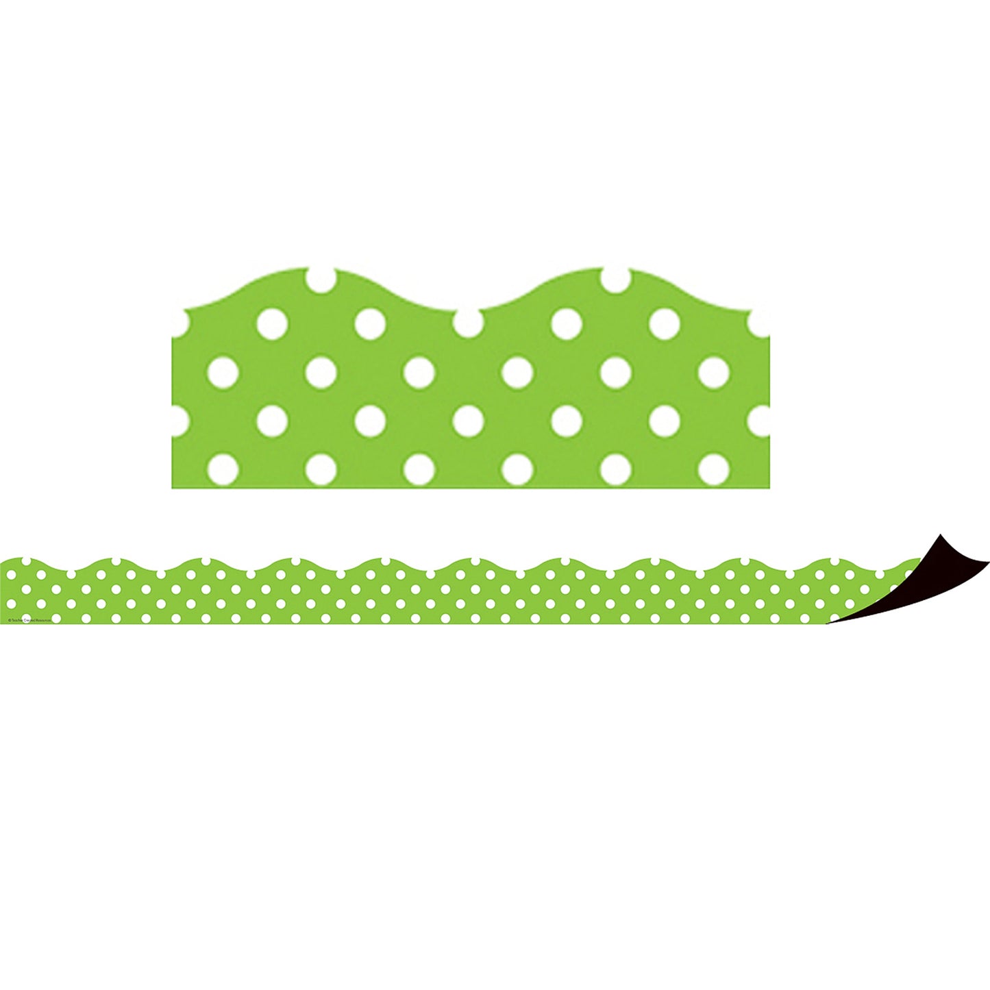 Magnetic Borders, Lime Polka Dots, 24 Feet Per Pack, 3 Packs