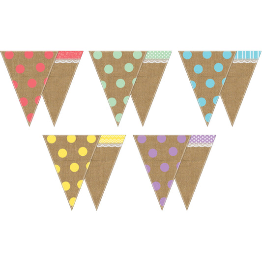 Shabby Chic Pennants, Pack of 16