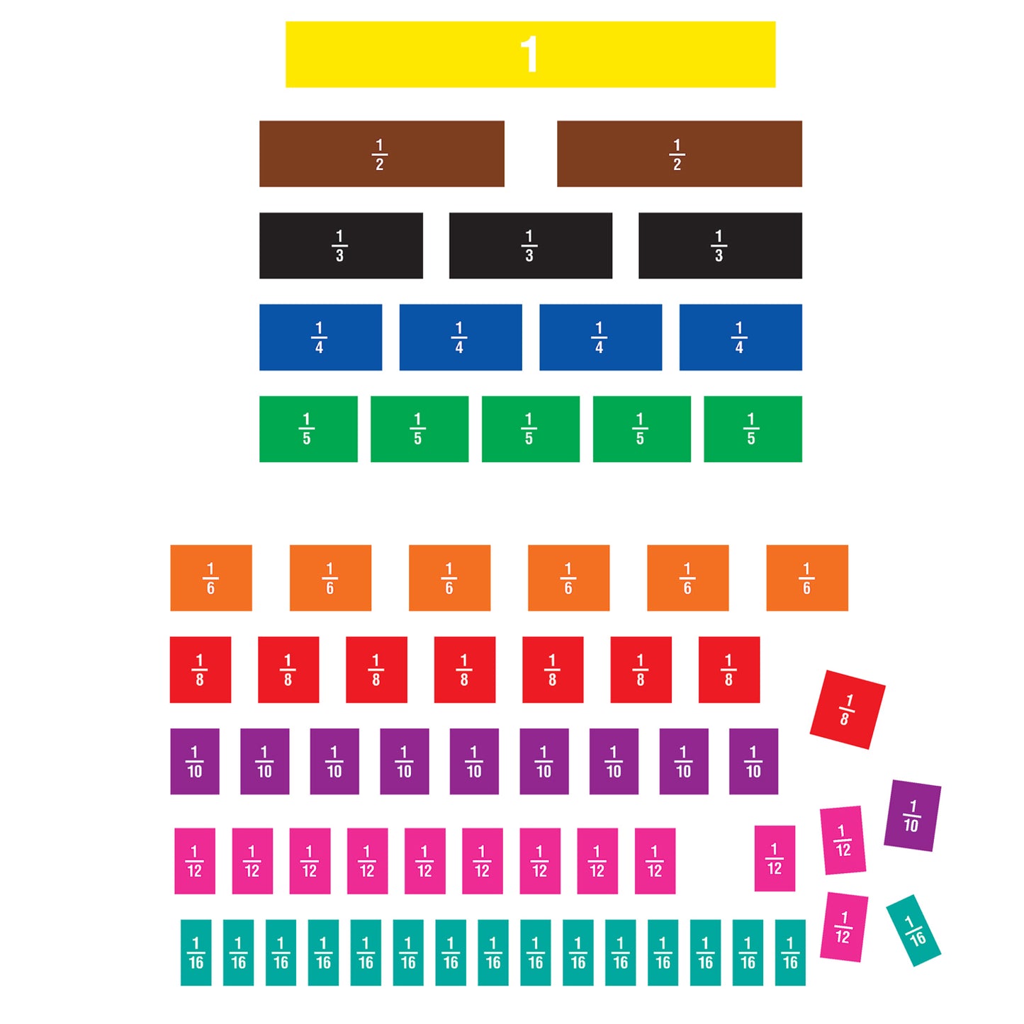 Fraction Tiles Magnetic Accents, 66 Pieces